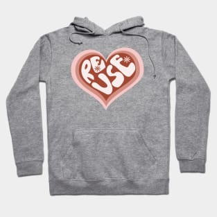 Heart Shape Reuse Typography Hoodie